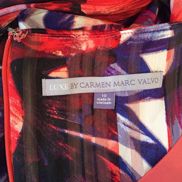 Luxe by CMV Sleeveless Watercolor Belted Dress 10 - Picture 5 of 7